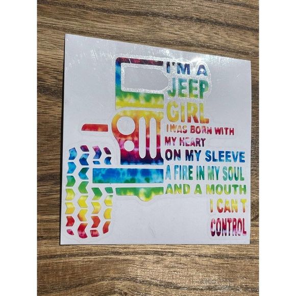 Jeep Girl Tie Dye Vinyl Car Decal - Picture 6 of 11